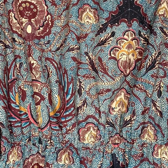 Ulla Johnson Caris Mini Dress Long Puff Sleeves Floral Cotton Women's 6